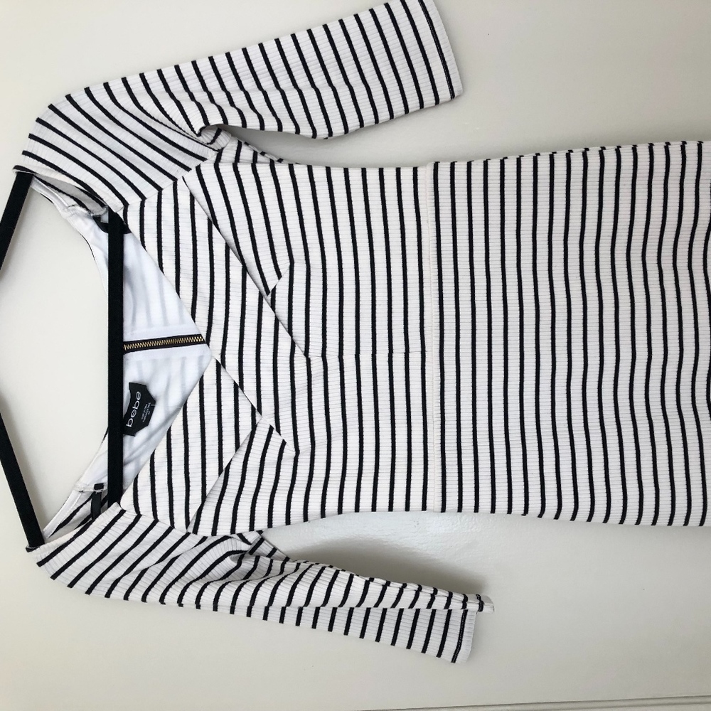 BEBE off the shoulder dress